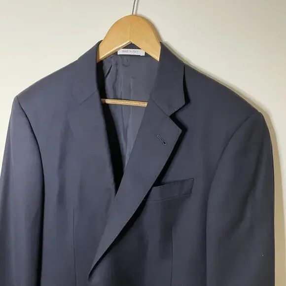 Armani Collezioni Navy Blue G Line Mens Blazer Sport Coat Suit Jacket Wool 44